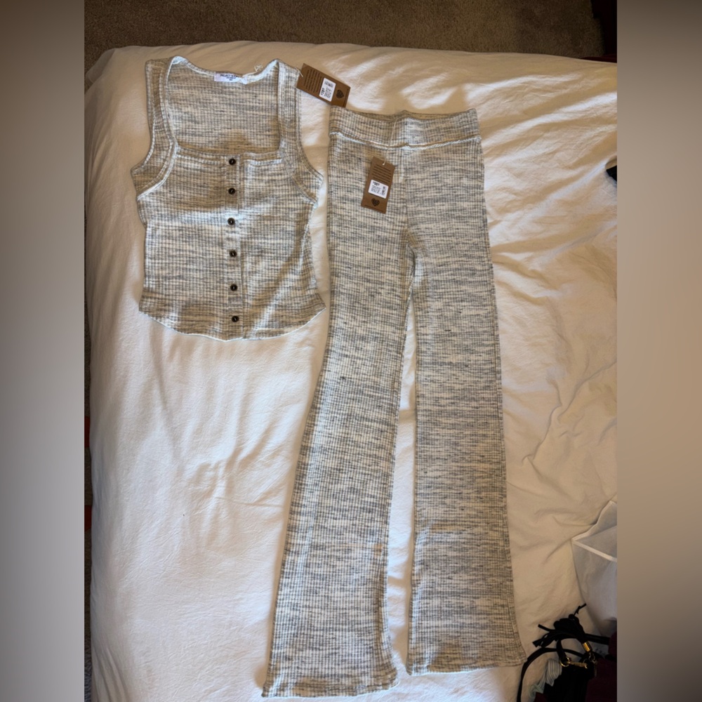 Project Social T Gray Knit Pajama Set